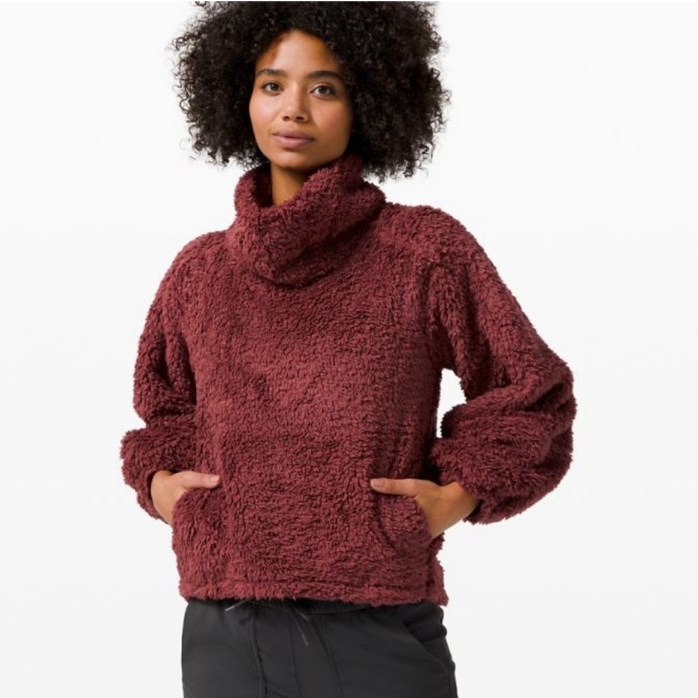 Lululemon Warm Restore Sherpa Pullover in Savannah Burgundy Size M/L